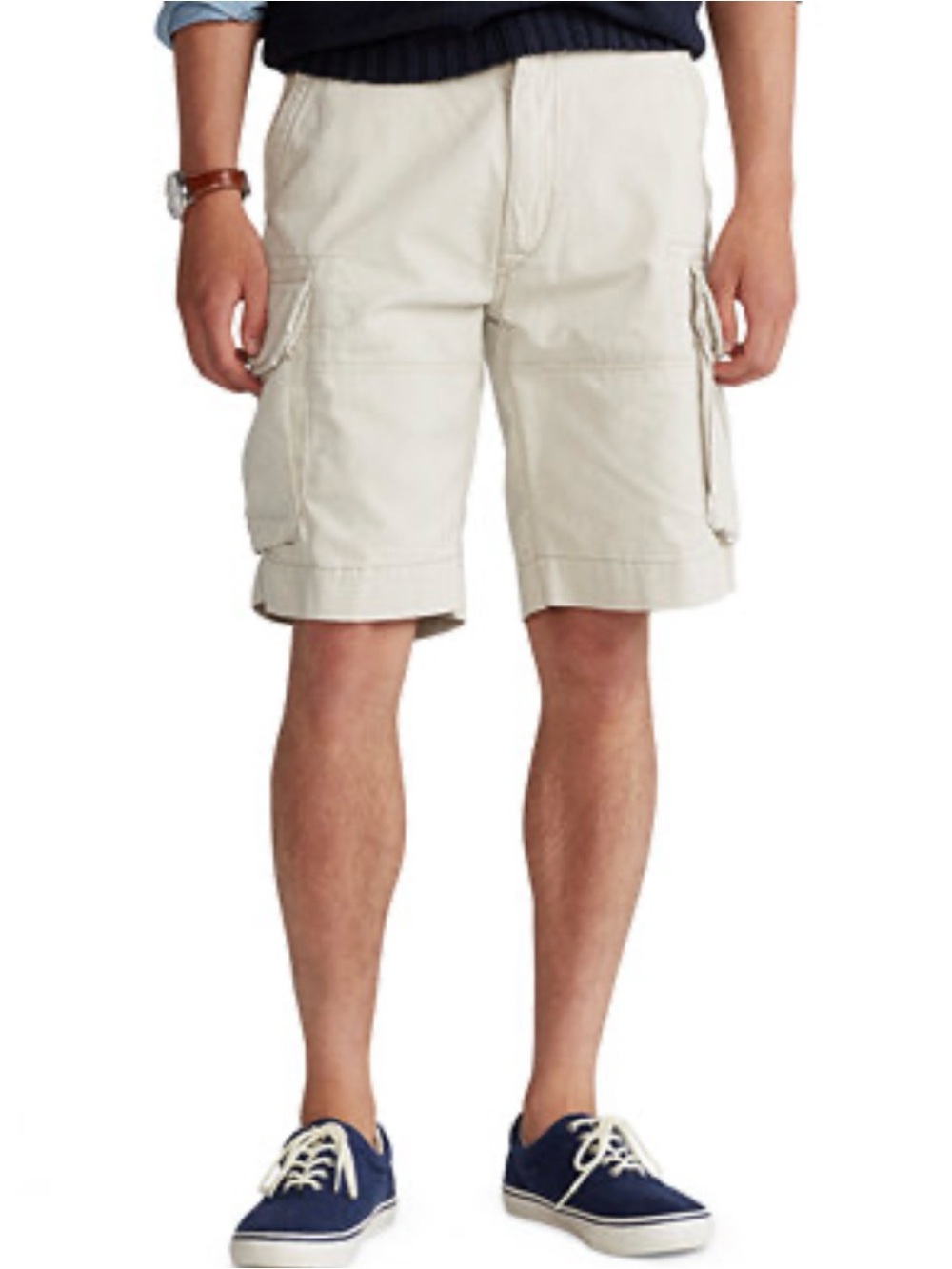 Y2K Polo by Ralph Lauren Men's Cargo Shorts in Light Cream